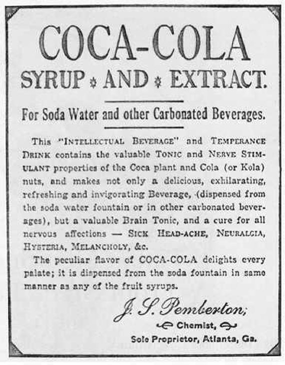 primo annuncio pubblicitario CocaCola 