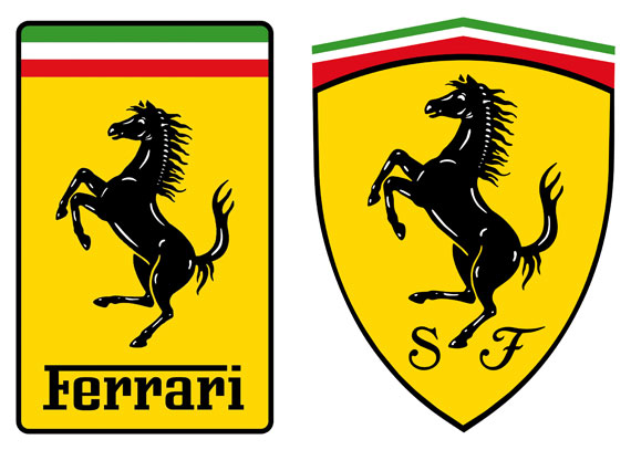  versioni marchio usate dalla Ferrari.