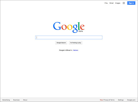 nuova home page di Google nuova home page di Google