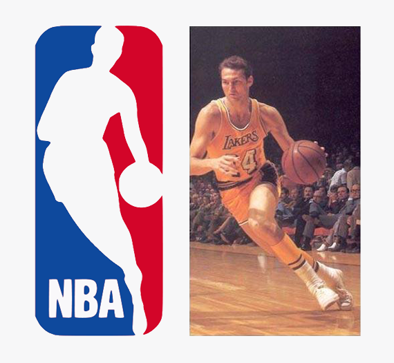 Un'immagine del logo NBA con foto Jerry West